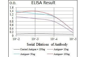 Black line: Control Antigen (100 ng), Purple line: Antigen(10 ng), Blue line: Antigen (50 ng), Red line: Antigen (100 ng), (Nkx2-2 antibody)