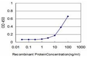 Detection limit for recombinant GST tagged GABPA is approximately 3ng/ml as a capture antibody. (GABPA antibody  (AA 1-100))