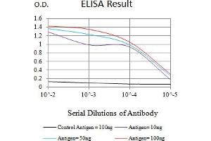 Black line: Control Antigen (100 ng),Purple line: Antigen (10 ng), Blue line: Antigen (50 ng), Red line:Antigen (100 ng) (LILRA4 antibody  (AA 24-178))