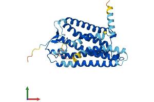AlphaFold protein structure predicition of Human Recombinant OR5H1 Protein, UniprotID A6NKK0 (OR5H1 Protein (AA 1-313) (His tag))