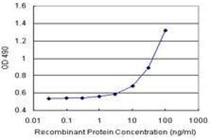 Sandwich ELISA detection sensitivity ranging from 1 ng/mL to 100 ng/mL. (KIRREL2 (Human) Matched Antibody Pair)