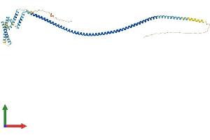 AlphaFold protein structure predicition of Mouse Recombinant Iqcd Protein, UniprotID Q9D3V1 (IQCD Protein (AA 1-458) (His tag))