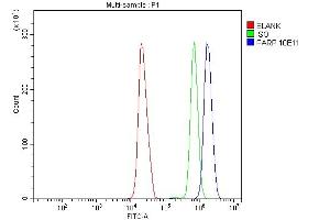 Flow Cytometry analysis of HL-60 cells using anti-PARP antibody (ABIN7602276). (PARP1 antibody  (AA 670-858))