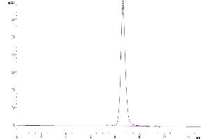 Size-exclusion chromatography-High Pressure Liquid Chromatography (SEC-HPLC) image for Interleukin 1 Receptor Accessory Protein (IL1RAP) (AA 21-367) protein (His tag) (ABIN7274911)