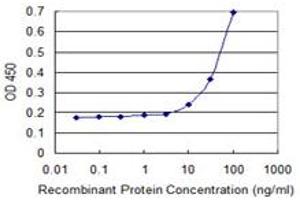 Detection limit for recombinant GST tagged B4GAT1 is 3 ng/ml as a capture antibody.