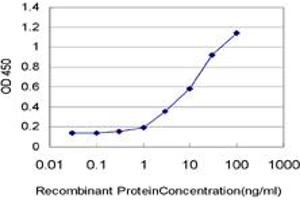 Detection limit for recombinant GST tagged TCF4 is approximately 1ng/ml as a capture antibody. (TCF4 antibody  (AA 1-365))