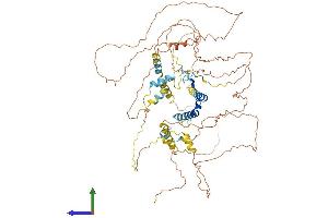 AlphaFold protein structure predicition of Human Recombinant PPP1R15B Protein, UniprotID Q5SWA1