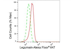 Flow cytometric analysis of Legumain expression in HeLa cells using Legumain antibody (ABIN7799247), 1:2,000). (Recombinant LGMN antibody)