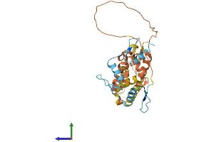 AlphaFold protein structure predicition of Mouse Recombinant Klf7 Protein, UniprotID Q99JB0