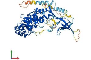 AlphaFold protein structure predicition of Human Recombinant AZIN2 Protein, UniprotID Q96A70 (ADC Protein (AA 1-460) (His tag))