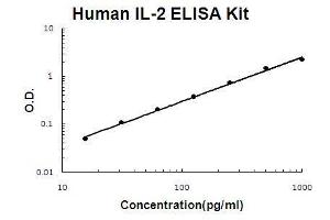 Human IL-2 PicoKine ELISA Kit standard curve
