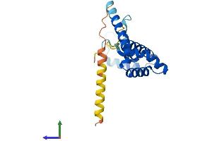 AlphaFold protein structure predicition of Mouse Recombinant Hmgb3 Protein, UniprotID O54879 (HMGB3 Protein (AA 1-200) (His tag))