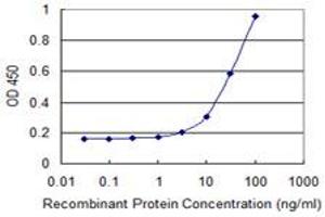 Detection limit for recombinant GST tagged CD209 is 1 ng/ml as a capture antibody. (DC-SIGN/CD209 antibody  (AA 271-380))
