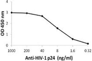 ELISA analysis of HIV-1 p24 with HIV-1 p24 monoclonal antibody . (HIV-1 p24 antibody)