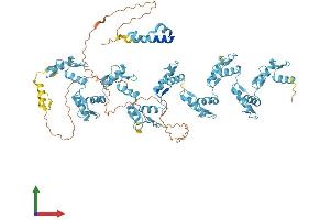 AlphaFold protein structure predicition of Human Recombinant ZNF761 Protein, UniprotID Q86XN6 (ZNF761 Protein (AA 1-746) (His tag))