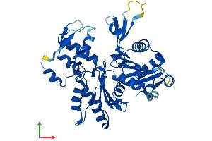 AlphaFold protein structure predicition of Mouse Recombinant Actrt3 Protein, UniprotID Q8BXF8 (ARPM1 Protein (AA 1-369) (His tag))