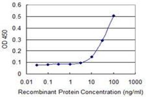 Detection limit for recombinant GST tagged ELF5 is 3 ng/ml as a capture antibody. (ELF5 antibody  (AA 166-263))