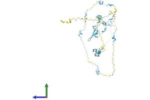 AlphaFold protein structure predicition of Mouse Recombinant Saxo2 Protein, UniprotID Q8BQB6 (FAM154B Protein (AA 1-394) (His tag))