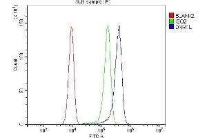 Flow Cytometry analysis of SiHa cells using anti-DRP1/DNM1L antibody (ABIN7602180).