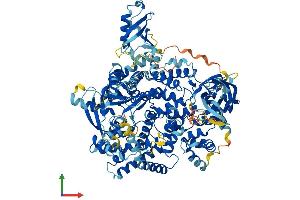 AlphaFold protein structure predicition of Mouse Recombinant Pik3cb Protein, UniprotID Q8BTI9