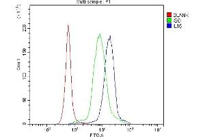 Flow Cytometry analysis of human PBMC cells using anti-IL15 antibody (ABIN7602347).