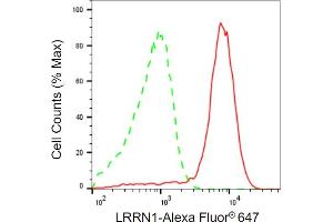 Flow cytometric analysis of LRRN1 expression in HAP-1 cells using LRRN1 antibody (ABIN7799252), 1:2,000). (LRRN1 antibody)