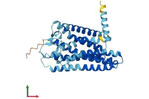 AlphaFold protein structure predicition of Human Recombinant OR2AG2 Protein, UniprotID A6NM03 (OR2AG2 Protein (AA 1-316) (His tag))