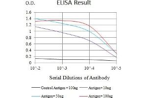 Black line: Control Antigen (100 ng),Purple line: Antigen (10 ng), Blue line: Antigen (50 ng), Red line:Antigen (100 ng) (SLAMF8 antibody  (AA 23-233))