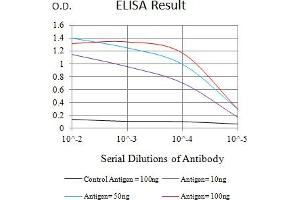 Black line: Control Antigen (100 ng),Purple line: Antigen (10 ng), Blue line: Antigen (50 ng), Red line:Antigen (100 ng) (SLAMF8 antibody  (AA 23-233))