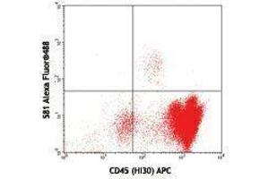 Flow Cytometry (FACS) image for anti-CD34 (CD34) antibody (Alexa Fluor 488) (ABIN2657408) (CD34 antibody  (Alexa Fluor 488))