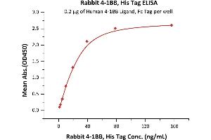 ELISA image for Tumor Necrosis Factor Receptor Superfamily, Member 9 (TNFRSF9) (AA 29-191) (Active) protein (His tag) (ABIN6809852)