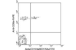 Flow Cytometry (FACS) image for anti-Integrin, alpha E (Antigen CD103, Human Mucosal Lymphocyte Antigen 1, alpha Polypeptide) (ITGAE) antibody (Biotin) (ABIN371103) (CD103 antibody  (Biotin))
