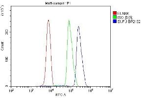 Flow Cytometry analysis of U937 cells using anti-SUFU antibody (ABIN7601394). (SUFUH antibody  (AA 34-484))