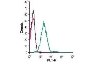 Cell surface detection of GPER1 in live intact human THP-1 monocytic leukemia cells: (black line) Cells. (Mesothelin antibody  (Extracellular))