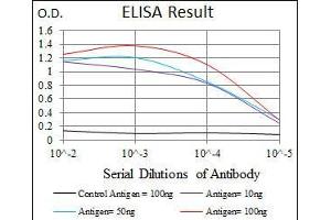 Black line: Control Antigen (100 ng), Purple line: Antigen(10 ng), Blue line: Antigen (50 ng), Red line: Antigen (100 ng),