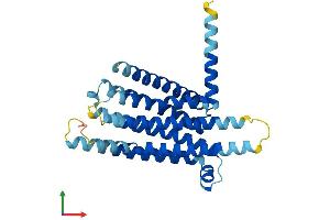 AlphaFold protein structure predicition of Human Recombinant TAS2R10 Protein, UniprotID Q9NYW0