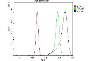 Flow Cytometry analysis of U20S cells using anti-RIMBP2 antibody (ABIN7601441). (RIMBP2 antibody  (AA 351-1049))