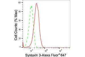 Flow cytometric analysis of Syntaxin 3 expression in HepG2 cells using Syntaxin 3 antibody (ABIN7800495), 1:2,000). (Recombinant STX3 antibody)