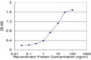 Detection limit for recombinant GST tagged FHL3 is approximately 0. (FHL3 antibody  (AA 3-102))