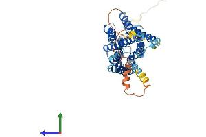 AlphaFold protein structure predicition of Mouse Recombinant Opn5 Protein, UniprotID Q6VZZ7 (OPN5 Protein (AA 1-377) (His tag))