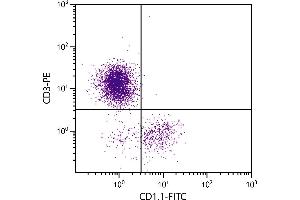 Chicken peripheral blood lymphocytes were stained with Mouse Anti-Chicken CD1. (CD1d1 antibody  (FITC))