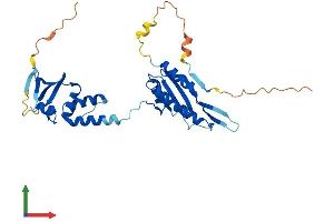 AlphaFold protein structure predicition of Mouse Recombinant Tnfaip1 Protein, UniprotID O70479