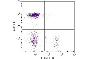 Chicken peripheral blood lymphocytes were stained with Mouse Anti-Chicken CD8α-FITC. (CD8 alpha antibody  (FITC))