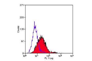 Staining of KG1 cells with MOUSE ANTI HUMAN CD105:FITC (ABIN118831). (Endoglin antibody  (FITC))