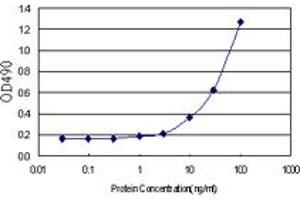 Sandwich ELISA detection sensitivity ranging from 3 ng/mL to 100 ng/mL.