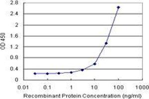 Sandwich ELISA detection sensitivity ranging from 3 ng/mL to 100 ng/mL. (CD209 (Human) Matched Antibody Pair)