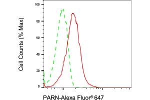 Flow cytometric analysis of PARN expression in HeLa cells using PARN antibody (ABIN7799869), 1:2,000).