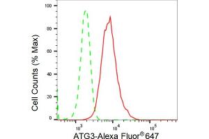 Flow cytometric analysis of ATG3 expression in HepG2 cells using ATG3 antibody (ABIN7797671), 1:2,000). (Recombinant ATG3 antibody)