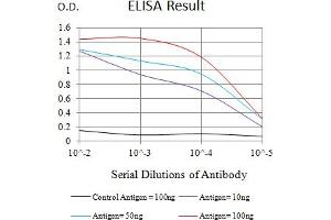 Black line: Control Antigen (100 ng),Purple line: Antigen (10 ng), Blue line: Antigen (50 ng), Red line:Antigen (100 ng) (TREM1 antibody  (AA 21-205))