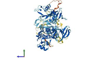 AlphaFold protein structure predicition of Mouse Recombinant Itk Protein, UniprotID Q03526 (ITK Protein (AA 1-625) (His tag))